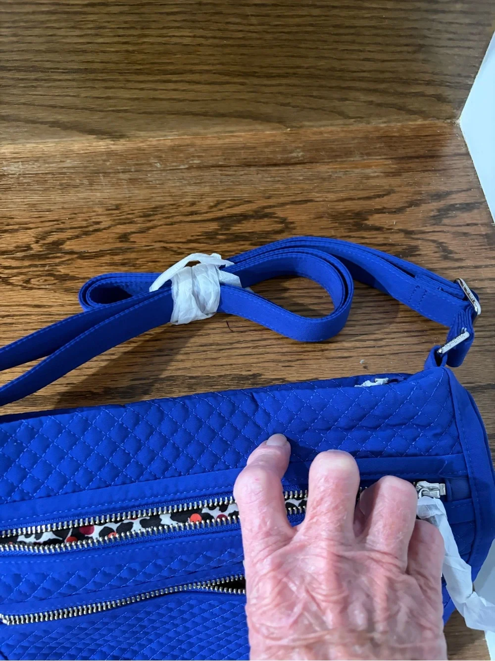 Vera Bradley Quilted Royal Blue Messenger Bag